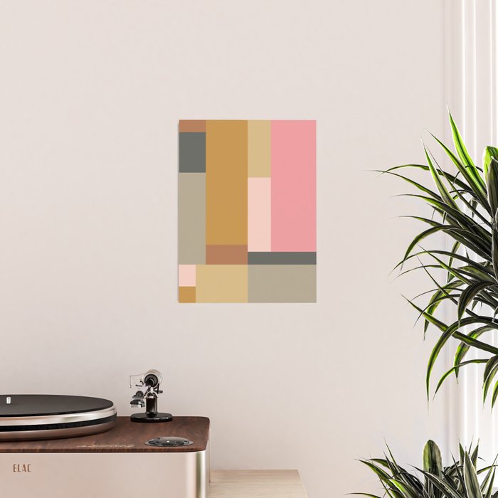 Color Block | Sage Green and Rose Pink Poster Gallery Image 2