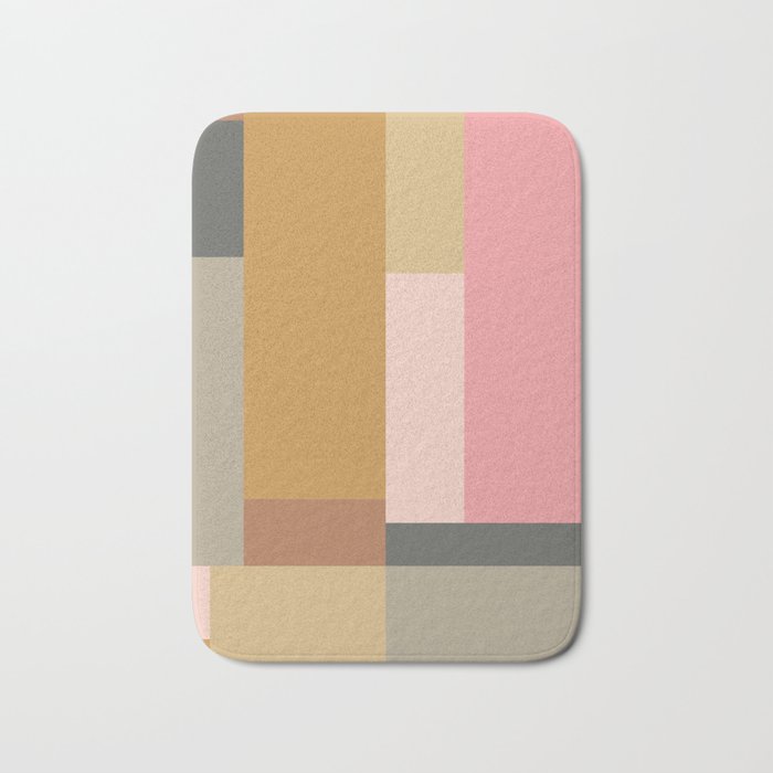 Color Block | Sage Green and Rose Pink Bath Mat Gallery Image 1