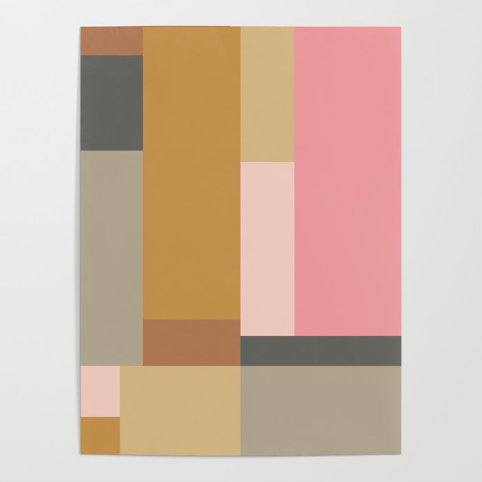 Color Block | Sage Green and Rose Pink Poster Gallery Image 4