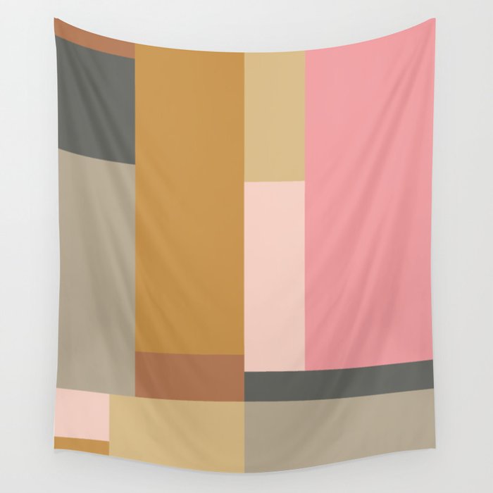 Color Block | Sage Green and Rose Pink Wall Tapestry Gallery Image 4