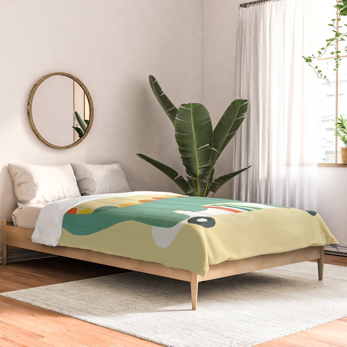 Dinosaur on retro skateboard Comforter Gallery Image 2