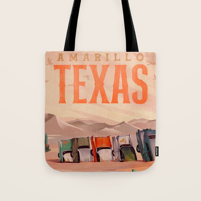 Amarillo, Texas Vintage Travel Art Tote Bag Gallery Image 1