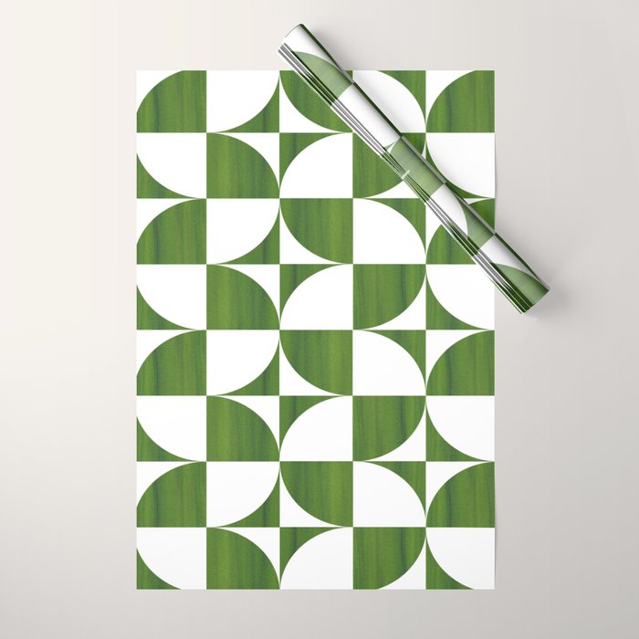 Quadrants (Matcha Green) Wrapping Paper Gallery Image 1