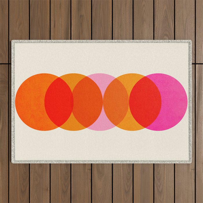 Abstraction_COLOUR_CIRCLES_001 Outdoor Rug Gallery Image 1