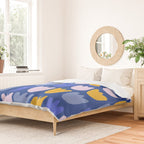 Rows of Tulips in Bloom in Blue & Mustard Yellow Duvet Cover Gallery Image 2