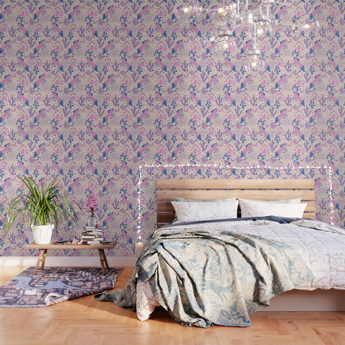 Desert Unicorn - pink and ultramarine  Wallpaper Gallery Image 3