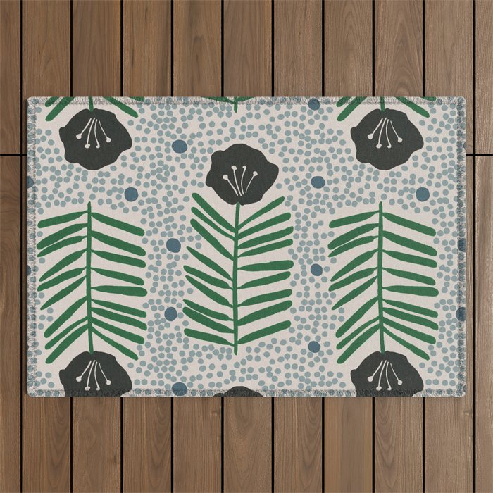 Seedling Floral Outdoor Rug Gallery Image 1