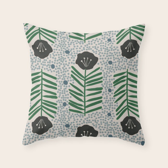 Seedling Floral Throw Pillow Gallery Image 1