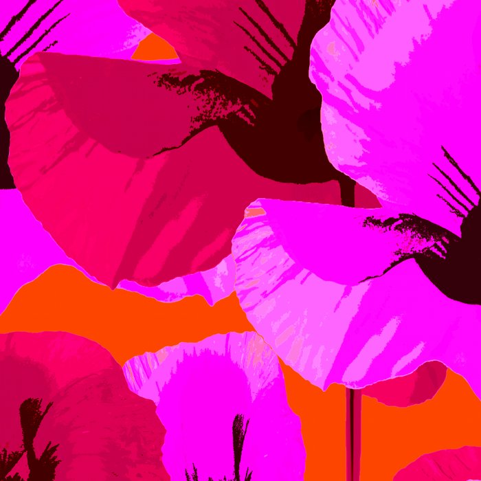 Pink And Red Poppies On A Orange Background - Summer Juicy Color Palette Retro Mood #decor #society6 Coffee Mug Gallery Image 2
