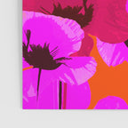 Pink And Red Poppies On A Orange Background - Summer Juicy Color Palette Retro Mood #decor #society6 Poster Gallery Image 3