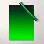 Black Lime Green Neon Nights Ombre Wrapping Paper Gallery Image 1