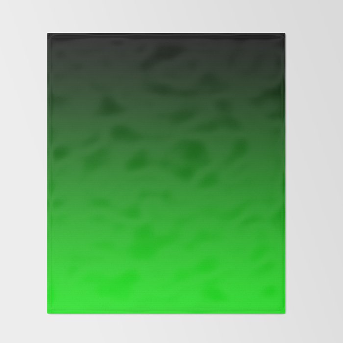 Black Lime Green Neon Nights Ombre Throw Blanket Gallery Image 2