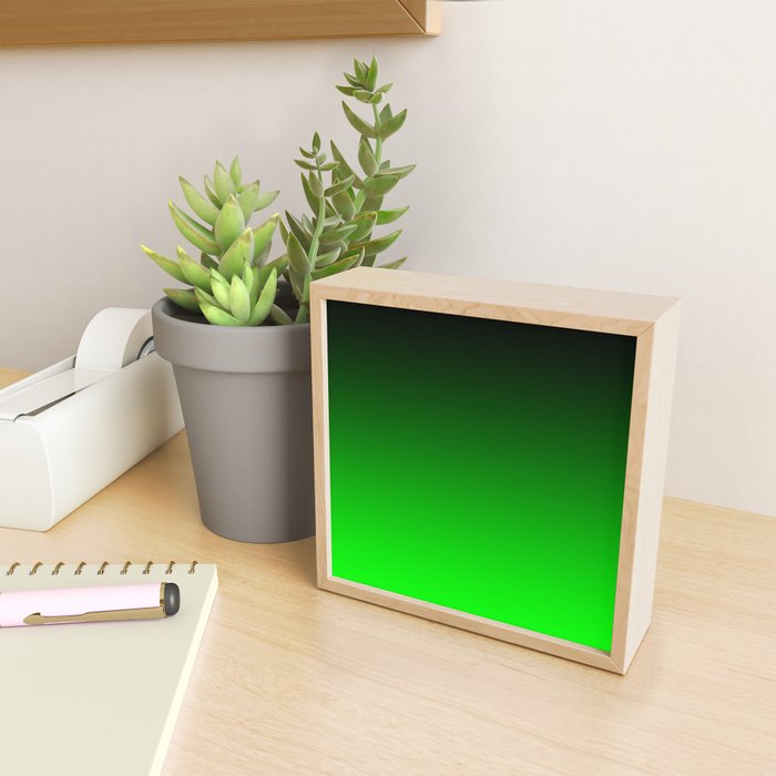 Black Lime Green Neon Nights Ombre Mini Art Print Gallery Image 2