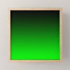 Black Lime Green Neon Nights Ombre Mini Art Print Gallery Image 1