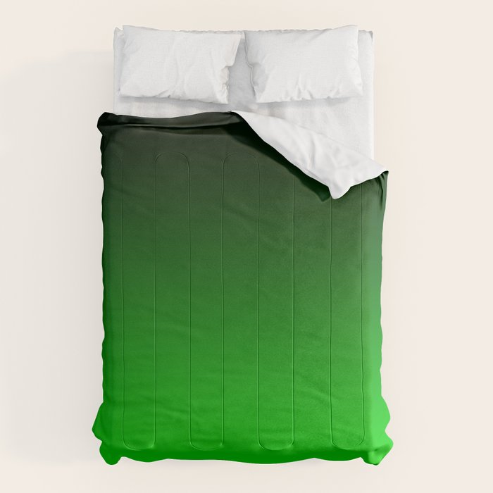 Black Lime Green Neon Nights Ombre Comforter Gallery Image 6