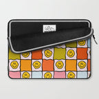 Rainbow Happy Face Checkered Print Laptop Sleeve Gallery Image 2