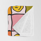Rainbow Happy Face Checkered Print Throw Blanket Gallery Image 3