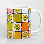 Rainbow Happy Face Checkered Print Coffee Mug Gallery Image 1