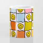Rainbow Happy Face Checkered Print Coffee Mug Gallery Image 4