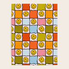 Rainbow Happy Face Checkered Print Poster Gallery Image 4