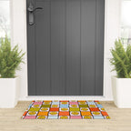 Rainbow Happy Face Checkered Print Welcome Mat Gallery Image 3