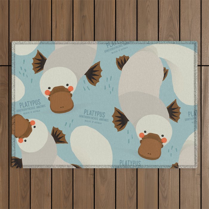 Platypus, Wildlife of Australia Outdoor Rug Gallery Image 1