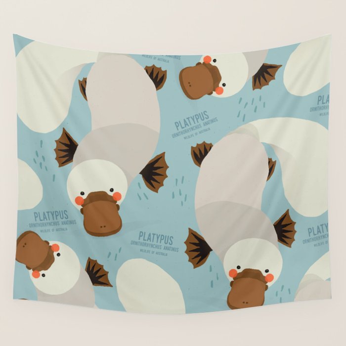Platypus, Wildlife of Australia Wall Tapestry Gallery Image 4