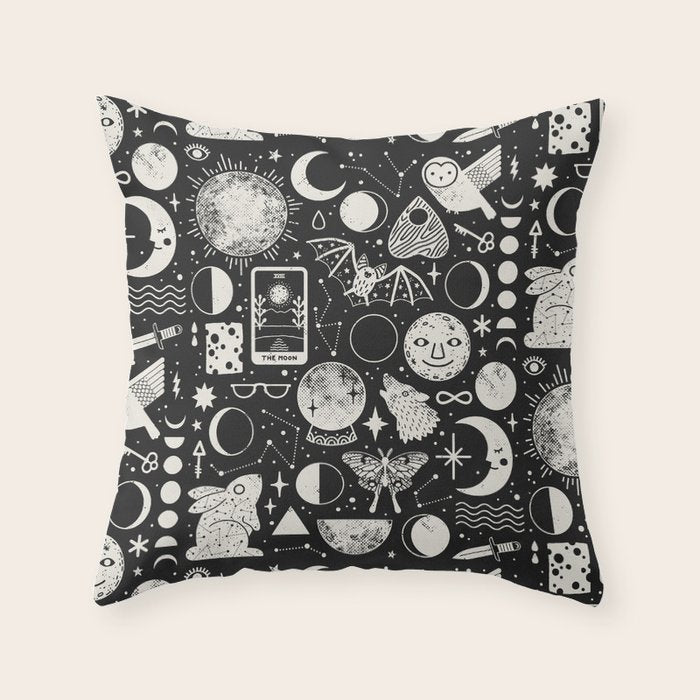 Lunar Pattern: Eclipse Throw Pillow Gallery Image 6