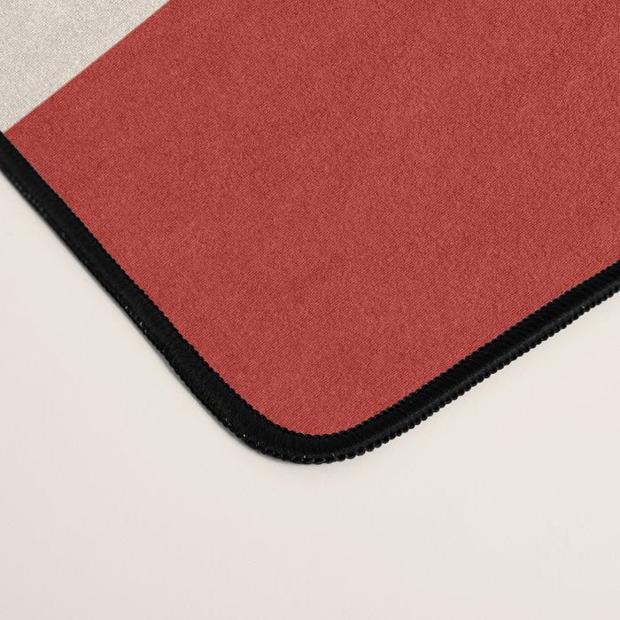 Deconstructed Harlequin Midcentury Modern Abstract Pattern in Retro Red and Almond Cream Desk Mat Gallery Image 4
