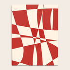 Deconstructed Harlequin Midcentury Modern Abstract Pattern in Retro Red and Almond Cream Notebook Gallery Image 4