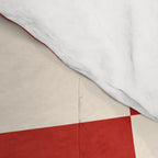 Deconstructed Harlequin Midcentury Modern Abstract Pattern in Retro Red and Almond Cream Comforter Gallery Image 4
