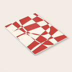 Deconstructed Harlequin Midcentury Modern Abstract Pattern in Retro Red and Almond Cream Notebook Gallery Image 3