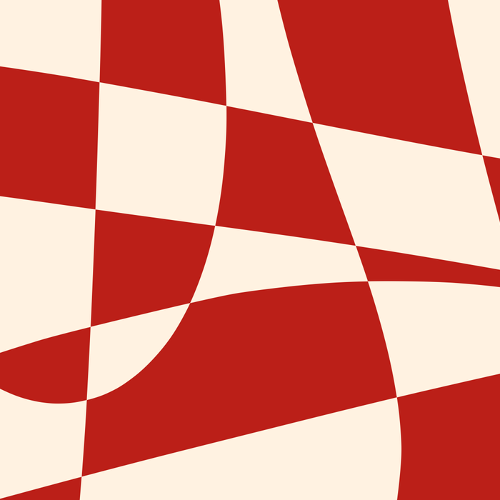 Deconstructed Harlequin Midcentury Modern Abstract Pattern in Retro Red and Almond Cream Coffee Mug Gallery Image 2