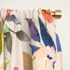Hand painted ivory pink brown watercolor country floral Window Curtain Gallery Image 2