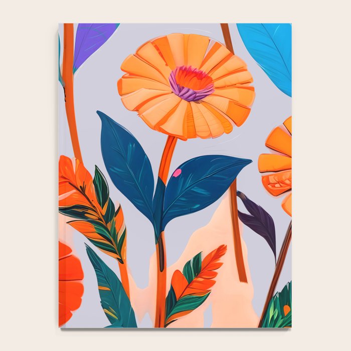 Marigold Celebration, Floral Nature, Botanical Flowers, Blossom Garden Bloom Summer India, Festival Celebrate Plants Leaves, Bohemian Illustration Painting Notebook Gallery Image 4