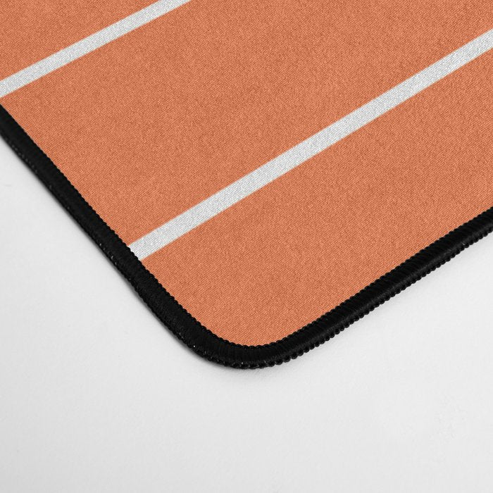 Navy Blue Orange Stripes Desk Mat Gallery Image 4