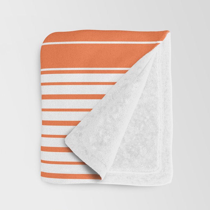 Navy Blue Orange Stripes Throw Blanket Gallery Image 3