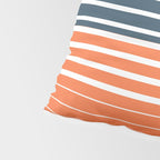 Navy Blue Orange Stripes Pillow Sham Gallery Image 4