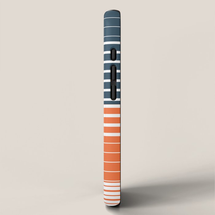 Navy Blue Orange Stripes iPhone Case Gallery Image 2