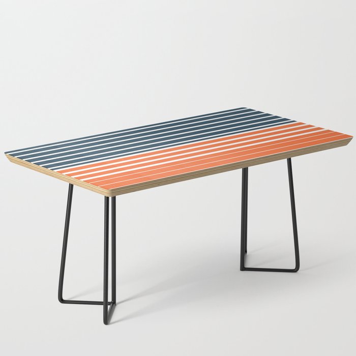 Navy Blue Orange Stripes Coffee Table Gallery Image 1