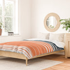 Navy Blue Orange Stripes Duvet Cover Gallery Image 2