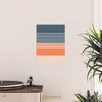 Navy Blue Orange Stripes Poster Gallery Image 2