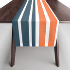 Navy Blue Orange Stripes Table Runner Gallery Image 1
