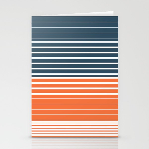 Navy Blue Orange Stripes Stationery Card Gallery Image 2