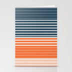 Navy Blue Orange Stripes Stationery Card Gallery Image 2