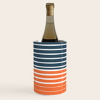 Navy Blue Orange Stripes Wine Chiller Gallery Image 2