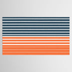 Navy Blue Orange Stripes Tablecloth Gallery Image 2