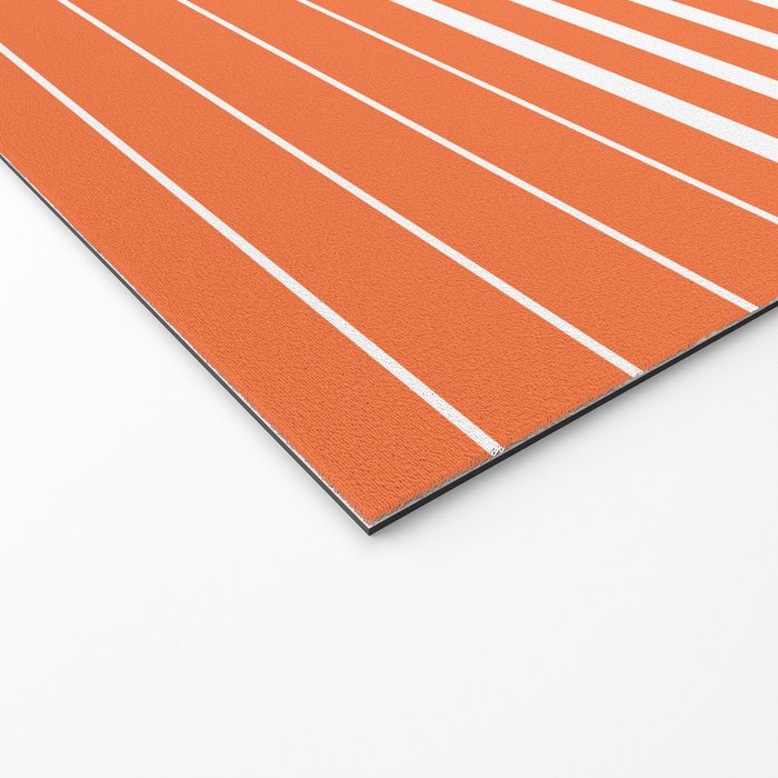 Navy Blue Orange Stripes Welcome Mat Gallery Image 2