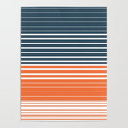 Navy Blue Orange Stripes Poster Gallery Image 4