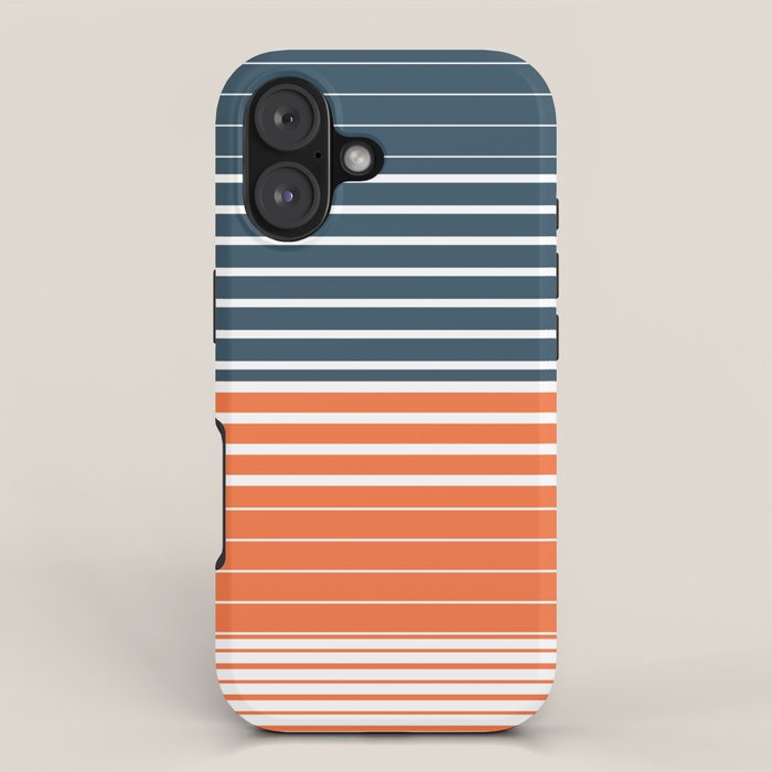 Navy Blue Orange Stripes iPhone Case Gallery Image 1